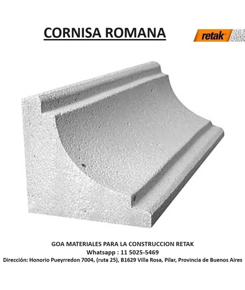 Cornisa romana de 50x15x15 cm (2 piezas por caja)