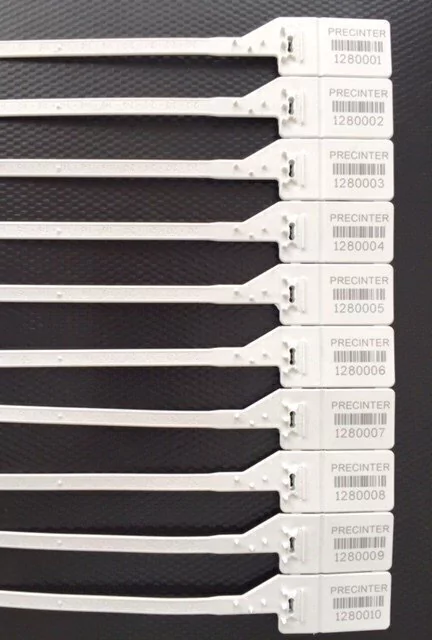 Precinto PCT-314NGCB numerado y con código de barras.