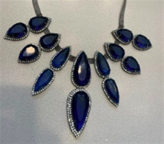 Choker strass azul