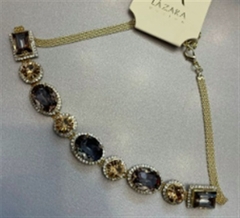 Choker dourada pedra escura