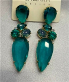 Brinco gota oval verde