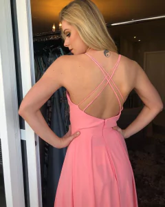 SOMENTE VENDA Vestido Crepe Rosa Chiclete na internet
