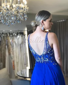 Vestido Azul Royal Corset Pedrarias na internet