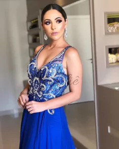 Vestido Azul Royal Corset Pedrarias - comprar online