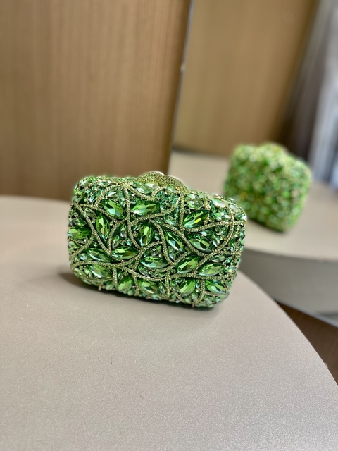 CLUTCH VERDE CLARO PEDRARIA - comprar online