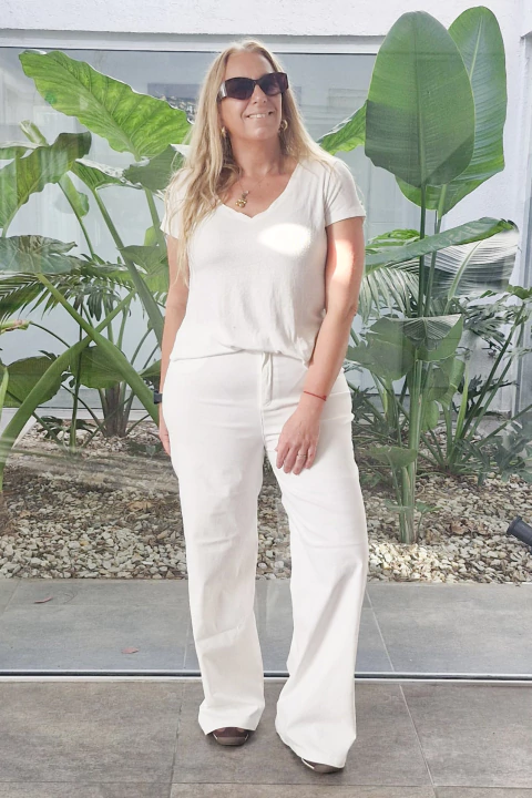 Pantalon de bengalina wide leg en internet