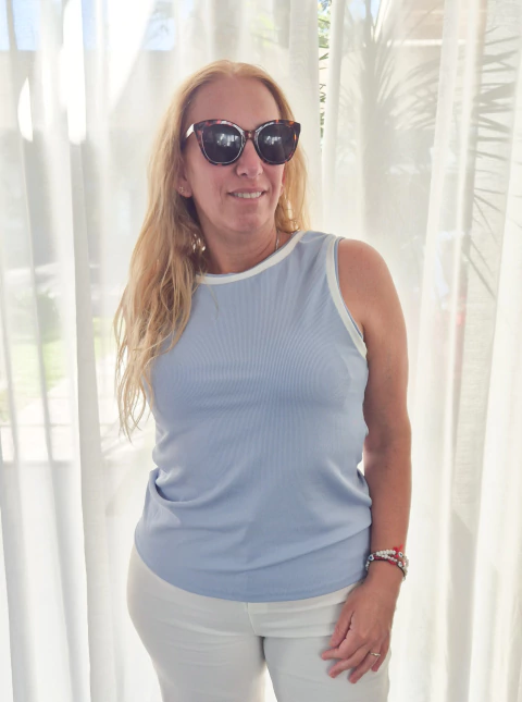 Musculosa combinada de rib - comprar online