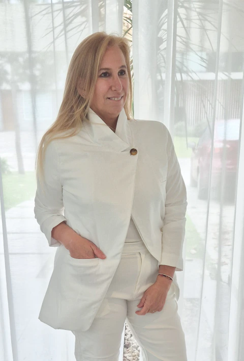 Blazer cruzado de lino en internet