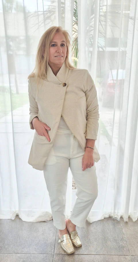Blazer cruzado de lino - comprar online