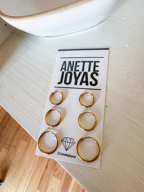 Set argollas doradas