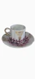 Par de antigas xícaras de Café com Pires em Porcelana Decorada Estilo Caipira / Isabelino - Galeria Franceschini Art & Decor