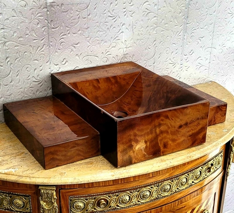 Lavabo rústico resinado