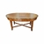 Mesa de Centro Oval em Madeira com Marchetaria Floral e Detalhes em Bronze