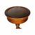 Mesa Redonda Auxiliar em Madeira com Marchetaria e Detalhes em Bronze - Galeria Franceschini Art & Decor