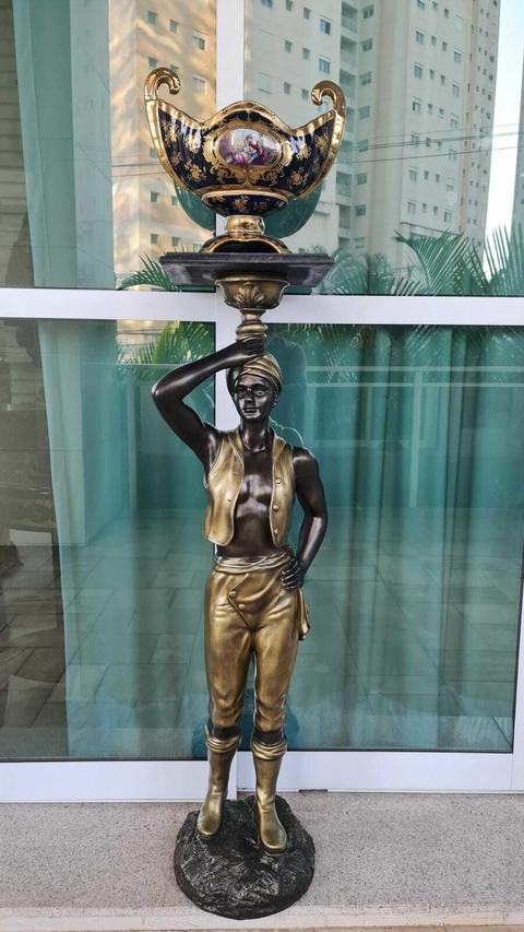 PAR DE ESCULTURA BLACK MOOR