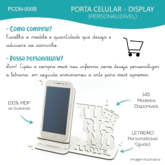 10 Porta Celular Personalizado Mdf Branco Display Pedagogia - comprar online