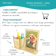 10 Porta Retrato Com Porta Lápis e Nome Personalizado Mdf - Peixe - comprar online