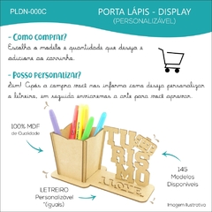 10 Porta Lápis Com Display e Nome Personalizado Mdf - Nutrição - comprar online