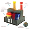 Porta Sachê Temperos Guardanapos Organizador de Mesa Lanchonete Preto - comprar online