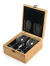 Set de vino XT HL7631 en caja de bambú con 2 copas y un destapador de 2 tiempos