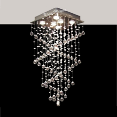 Lustre de Cristal Legítimo Cadore C368Q Base 35 - Várias Alturas