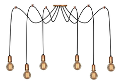 Luminaria Pendente Aranha SPIDER Octoplus 6 Fios 3m Cobre