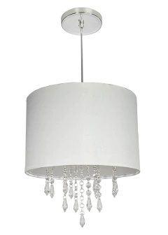 Lustre Pendente PAMELA Cristal Acrílico Cúpula 30 - Várias Cores - MY LOFT
