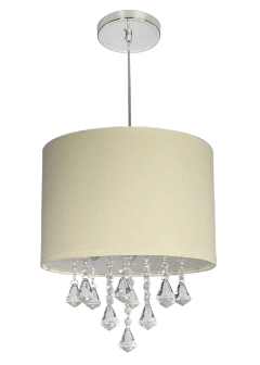 Lustre Pendente DENISE Cristal Acrílico Cúpula 30 - Várias Cores