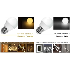 Kit 10 Lâmpadas Bolinha Led 5w 6000k Branco Frio E27 na internet