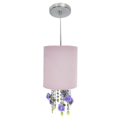 Lustre Pendente Rosa Flores Várias Cores Cristal Legítimo - comprar online