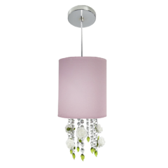 Lustre Pendente Rosa Flores Várias Cores Cristal Legítimo