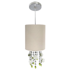 Lustre Pendente Bege Flores Várias Cores Cristal Legítimo - comprar online