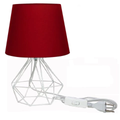 Abajur HAT Aramado Diamante Branco Retro - Várias Cores - MY LOFT