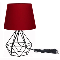 Abajur HAT Aramado Diamante Preto Retro - Várias Cores - MY LOFT