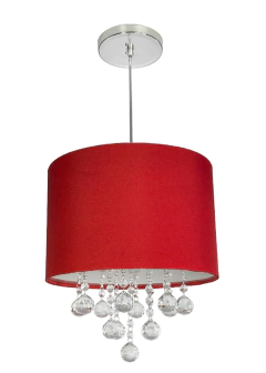 Lustre Pendente LORENA Cristal Acrílico Cúpula 30 - Várias Cores