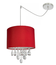Lustre Pendente AMANDA Cristal Acrílico Desviador - Várias Cores - comprar online