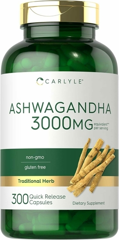 Ashwagandha 3000mg, con Black Pepper , 300 capsulas , CARLYLE