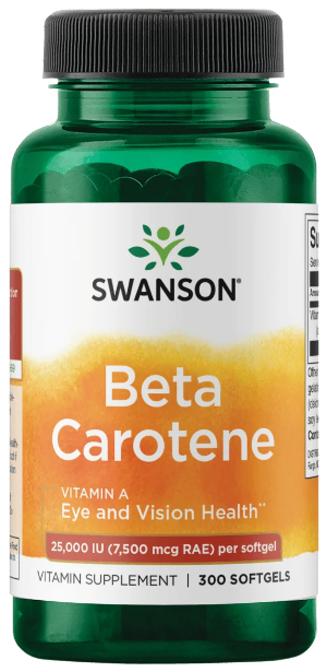 Beta Carotene vitamin A 7500 mcg x 300 gels - Swanson