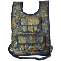 CHALECO CON CARGA DE 10 o 15 KG CAMUFLADO REFORZADO - MM Fitness