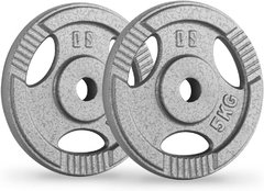 Discos Fundición Olímpico con agarre (50 mm x 5 Kg) - MM Fitness