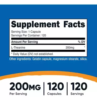 L-Theanine 200mg x 120caps - Nutricost - comprar online