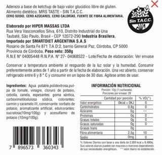 Ketchup (x 350 Gr) - Mrs Taste - comprar online