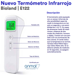 Termómetro Infrarojo E122 - Bioland