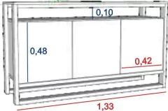 Mesa de TV 1,33m 4200 OLMO/GRIS - VHome