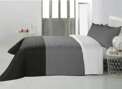 Quilt Tricolor QUEEN Gris