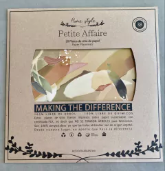 Plato de Sitio Pack Papel Sustentable Water Color x 20