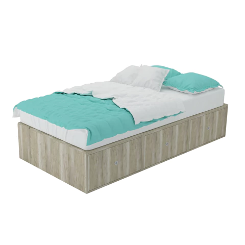 Cama con Cajones 100 x 201 cm – Linea Cubo Art Sku 4027