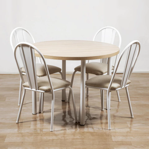 Combo de 1 Mesa M8 REDONDA + 4 Sillas SC02