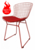 Silla Bertoia pata sky pintada Roja