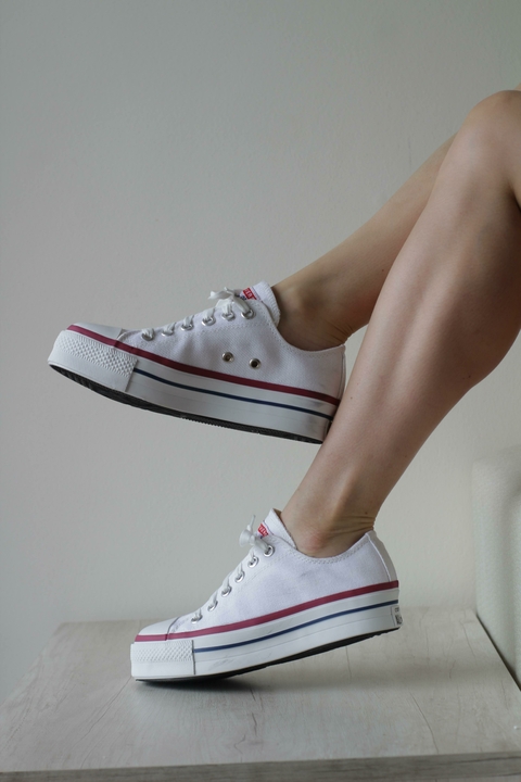 SNEAKERS "ALL STAR" LONA BLANCA BASE ALTA